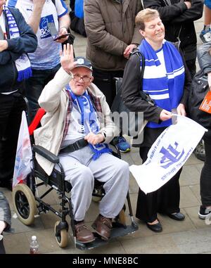 Wirral, Merseyside, 16/05/2018 Tranmere rovers football club hanno civic per celebrare le squadre promozione per il calcio leauge, Credito Ian Fairbrother / Alamy Foto Stock