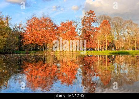 Amsterdam, Paesi Bassi - 17 Novembre 2017: Autunno nel Parco di Vondel Amsterdam Foto Stock