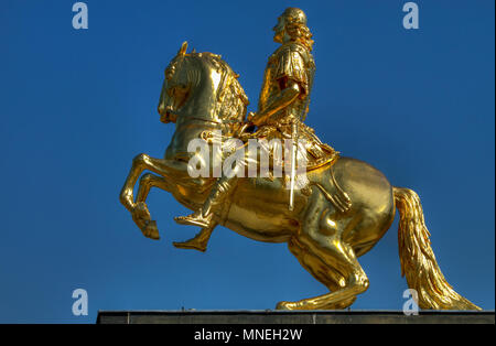 Dresden - Golden Rider. Dresden - Goldener Reiter. Foto Stock