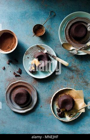 Burro di arachidi choco torta di lava Foto Stock