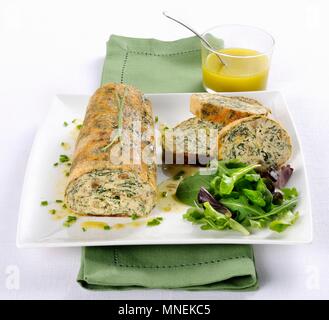 Ricotta alle erbe & roll Foto Stock