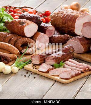 Una selezione di salumi Foto Stock