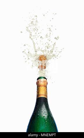 Una spruzzata di champagne Foto Stock