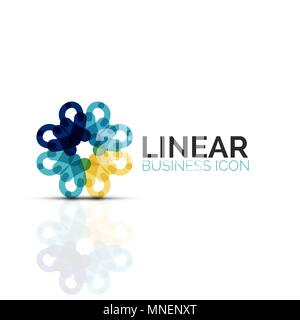 Fiore astratto o star, lineare di una linea sottile e la relativa icona. Business minimalista forma geometrica simbolo creato con i segmenti di linea. Fiore astratto o star, lineare di una linea sottile e la relativa icona. Business minimalista forma geometrica simbolo creato con i segmenti di linea. Illustrazione Vettoriale Illustrazione Vettoriale
