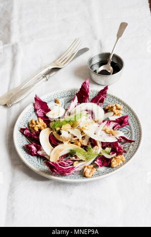 Il radicchio e finocchio insalata con le noci Foto Stock