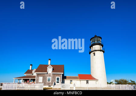 Truro, Massachusetts, STATI UNITI D'America - 13 Settembre 2016: Cape Cod Highland faro in Massachusettes. Il più antico del 1797 e più alto 66 ft faro sulla PAC Foto Stock