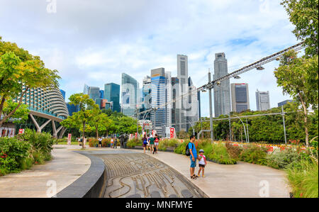 Singapore - Agosto 09. 2017: parco Esplanade di Singapore Foto Stock