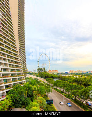 Singapore - Agosto 09, 2017: vista degli edifici di Singapore Foto Stock
