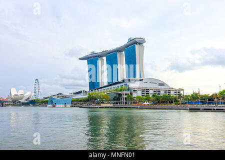 Singapore - Agosto 09, 2017: il Marina Bay Sands Hotel Foto Stock