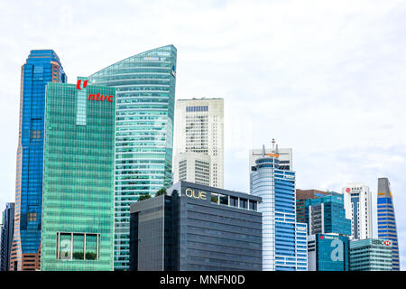 Singapore, 09 agosto 2017: vista dello skyline di Singapore Foto Stock