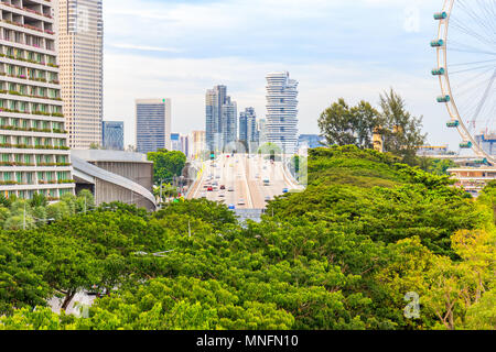 Singapore - Agosto 09, 2017: vista degli edifici di Singapore Foto Stock
