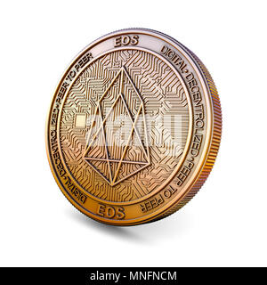 EOS - Cryptocurrency moneta. Il rendering 3D Foto Stock