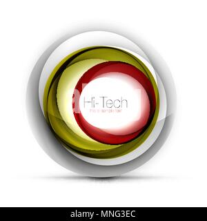 Digital sfera techno banner web, pulsante o icona con testo. Lucidi a colori di turbolenza cerchio astratto, design hi-tech simbolo futuristico con anelli di colore grigio e l'elemento metallico. Digital sfera techno banner web, pulsante o icona con testo. Lucidi a colori di turbolenza cerchio astratto, design hi-tech simbolo futuristico con anelli di colore grigio e l'elemento metallico. Illustrazione Vettoriale Illustrazione Vettoriale