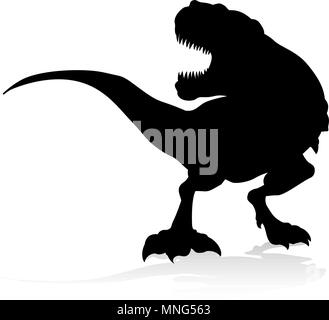 T Rex Dinosaur Silhouette Illustrazione Vettoriale