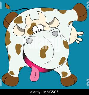 Dolce Spotted Cow cartoon illustrazione vettoriale Illustrazione Vettoriale