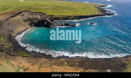 Vista aerea del Green Sand Beach Hawaii Foto Stock