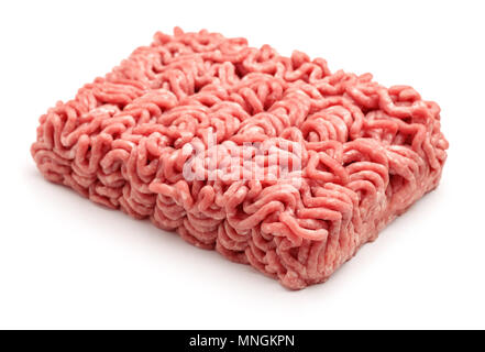 Materie la carne macinata carni isolato su bianco Foto Stock