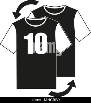 In bianco e nero il calciatore icona di sostituzione Illustrazione Vettoriale