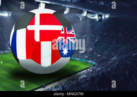 Il Calcio Coppa di gruppo h in Russia: Australia, Perù, Danimarca. Francia Foto Stock