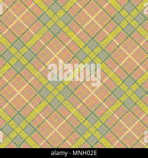 Tessuto con linee di scratch. Abstract Seamless Pattern. Texture di superficie. Grungy tartan. I tratti di pennello. Riempimenti. Sfondo astratti. Semplice checkere Illustrazione Vettoriale