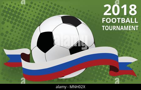 Football 2018 campionato world cup.Sfondo nella bandiera della Russia di colori Illustrazione Vettoriale