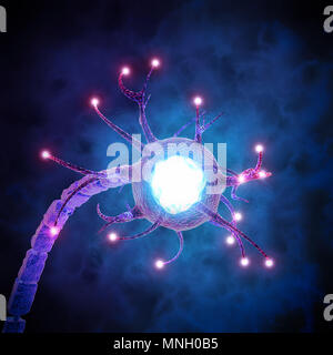 Sinapsi è una struttura che permette un neurone (o cellula nervosa) passare un elettriche o di segnale chimico ad un altro neurone o alla destinazione di cella efferente Foto Stock