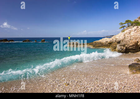 Sunrise colorati sul mare mediterranea Foto Stock