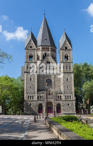 Temple Neuf de Metz sulla Mosella Francia. Foto Stock