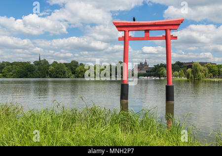 Piano d eau a Metz sulla Mosella Francia. Foto Stock