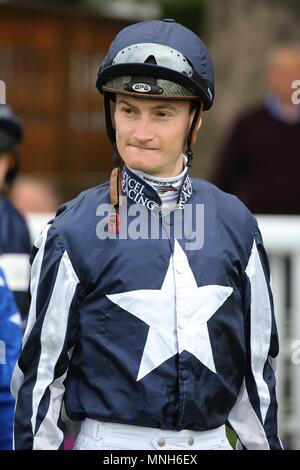 York, Regno Unito. 16 maggio 2018. Daniel Muscutt Jockey Dante Festival 2018, ippodromo di York York Racecourse, York, Inghilterra 16 maggio 2018 Credit: Allstar Picture Library/Alamy Live News Foto Stock