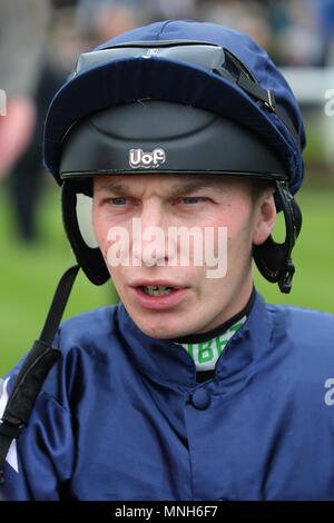 York, Regno Unito. 16 maggio 2018. Luca Morris Jockey Dante Festival 2018, ippodromo di York York Racecourse, York, Inghilterra 16 maggio 2018 Credit: Allstar Picture Library/Alamy Live News Foto Stock