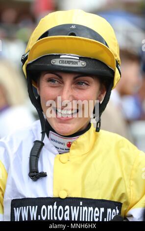 York, Regno Unito. 16 maggio 2018. Rachel Richardson Jockey Dante Festival 2018, ippodromo di York York Racecourse, York, Inghilterra 16 maggio 2018 Credit: Allstar Picture Library/Alamy Live News Foto Stock