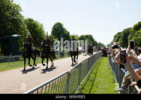 Windsor, Regno Unito. Il 17 maggio 2018. Royal Wedding rehersal Windsor REGNO UNITO oggi Credito: Insook Gardiner/Alamy Live News Foto Stock