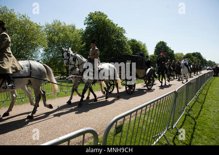 Windsor, Regno Unito. Il 17 maggio 2018. Royal Wedding rehersal Windsor REGNO UNITO oggi Credito: Insook Gardiner/Alamy Live News Foto Stock