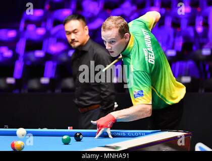 Australia James Delahunty durante la Coppa del Mondo di piscina 2018: Round 1 - Australia vs Russia in corrispondenza Luwan (palestra) Arena giovedì 17 maggio 2018. SHANGHAI, Cina. Credito: Taka G Wu Foto Stock