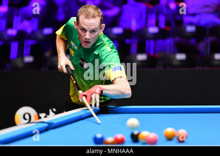 Australia James Delahunty durante la Coppa del Mondo di piscina 2018: Round 1 - Australia vs Russia in corrispondenza Luwan (palestra) Arena giovedì 17 maggio 2018. SHANGHAI, Cina. Credito: Taka G Wu Foto Stock