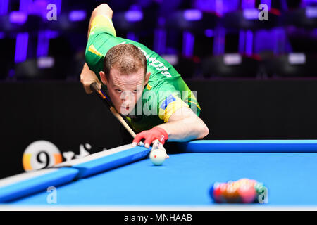 Australia James Delahunty durante la Coppa del Mondo di piscina 2018: Round 1 - Australia vs Russia in corrispondenza Luwan (palestra) Arena giovedì 17 maggio 2018. SHANGHAI, Cina. Credito: Taka G Wu Foto Stock