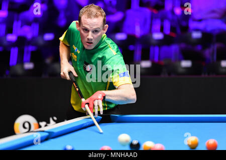 Australia James Delahunty durante la Coppa del Mondo di piscina 2018: Round 1 - Australia vs Russia in corrispondenza Luwan (palestra) Arena giovedì 17 maggio 2018. SHANGHAI, Cina. Credito: Taka G Wu Foto Stock