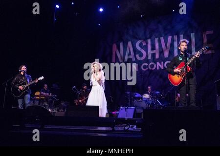 Nashville, Tennessee, Stati Uniti d'America. 25 Mar, 2018. JONATHAN JACKSON, CLARE BOWEN e SAM PALLADIO durante il Nashville in concerto: TV finale celebrazione presso il Grand Ole Opry a Nashville, Tennesee Credito: Daniel DeSlover/ZUMA filo/Alamy Live News Foto Stock