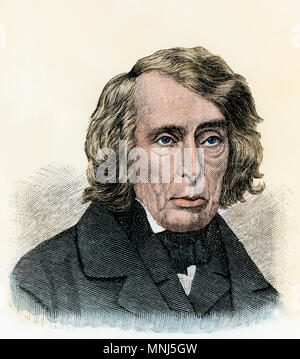 Chief Justice Roger B. Taney. Colorate a mano l'incisione Foto Stock