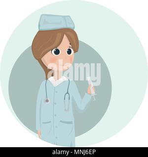 La donna medico o infermiere illustrazione vettoriale. Cartoni animati Illustrazione Vettoriale