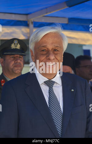 ALEXANDROUPOLI, GRECIA-Maggio 14, 2018:Presidente greca Prokopis Pavlopoulos. Selebration di Alexandropoli Independence Day Parade. Foto Stock