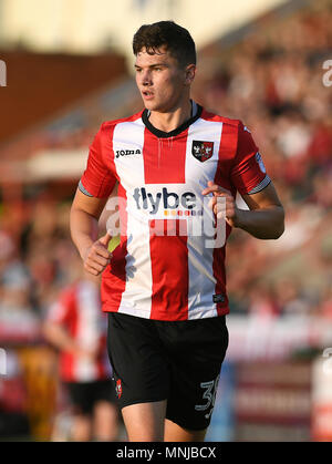 Exeter City la Giordania Storey durante la scommessa del Cielo lega due partita presso il St James Park, Exeter. Stampa foto di associazione. Picture Data: giovedì 17 maggio, 2018. Vedere PA storia SOCCER Exeter. Foto di credito dovrebbe leggere: Simon Galloway/filo PA. Restrizioni: solo uso editoriale nessun uso non autorizzato di audio, video, dati, calendari, club/campionato loghi o 'live' servizi. Online in corrispondenza uso limitato a 75 immagini, nessun video emulazione. Nessun uso in scommesse, giochi o un singolo giocatore/club/league pubblicazioni. Foto Stock