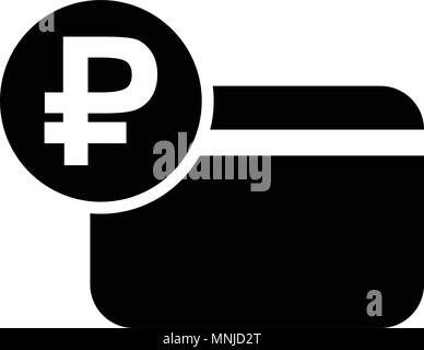 Ruble carta di credito icona, isolati su sfondo bianco Illustrazione Vettoriale