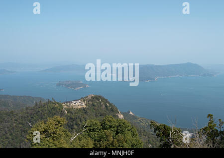 Vista dal Monte Misen, Miyajima, Giappone Foto Stock