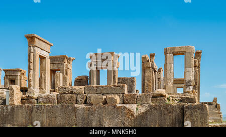 Persepolis, Iran - 28 Aprile 2018: Persepoli era il cerimoniale di capitale dell'Impero Achemenide ca. 550 330 BC Foto Stock