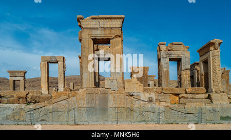 Persepolis, Iran - 28 Aprile 2018: Persepoli era il cerimoniale di capitale dell'Impero Achemenide ca. 550 330 BC Foto Stock