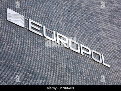 Amsterdam, Paesi Bassi - 11 febbraio 2018: facciata dell'edificio di Europol all'Aia, Paesi Bassi Foto Stock