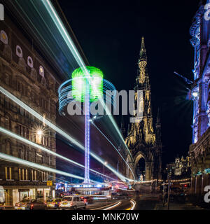 Night Shot di Edinburgs, capitale della Scozia Foto Stock