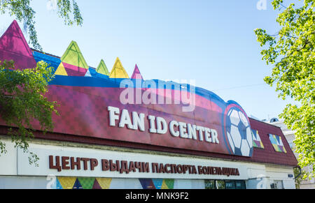 Maggio 10, 2018 Mosca, Russia. Centro per la emissione di ID della ventola della Coppa del Mondo FIFA 2018 a Mosca. Foto Stock